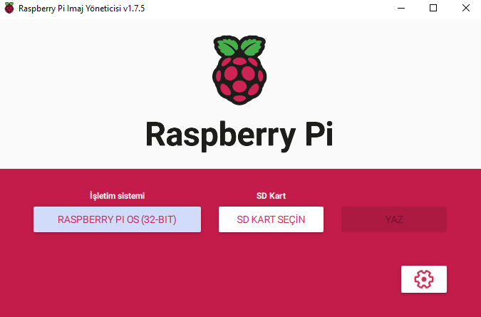 Raspberry Pi Resmi Orjinal İmaj Yönetici Programı. Rasperry Pi işletim sistemi sd kart yükleyici
